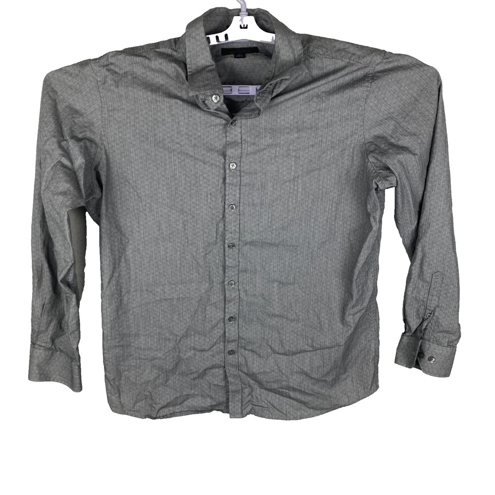 Marc Anthony Mens‎ Gray Slim Fit Everyday Comfort Button Up Collared Shirt Sz XL